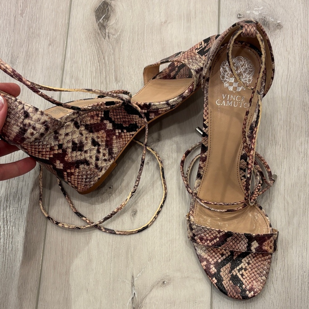 Vince Camuto Snakeskin Strappy Heels - Multicolor